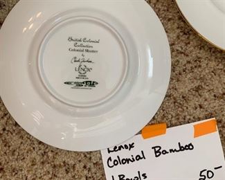 #139	KR	Lenox Colonial Bamboo china 4 Bowls 6 salad plants 	 $50.00 	 call 256-603-4198 
