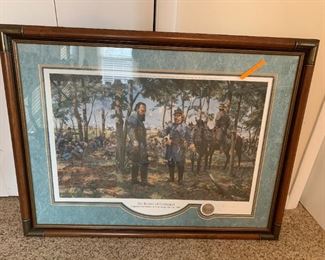 #150	KR	The Burden of Command Longstreet and Pickett at Gettysburg July 3 1863 Print 186/732 from Army War collage 92	 $75.00 	 call 256-603-4198 
