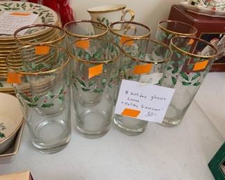 #157	Lenox holiday Dimension christmas glasses 8 	 $30.00 	 call 256-603-4198 
