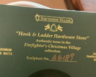 #163	Hawthorne Village Hook and Ladder Hardware store A4189	 $20.00 
