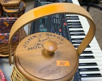#169	Longberger John Deer basket with lid 	 $20.00 	 call 256-603-4198 
