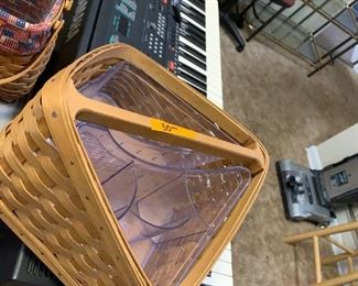 #171	Longberger flat ware basket with plastic liners and lazysusan bottom 	 $50.00 	 call 256-603-4198 
