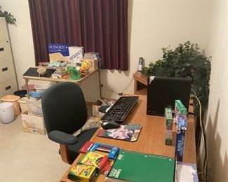 Desk chair, desk, kids games and more