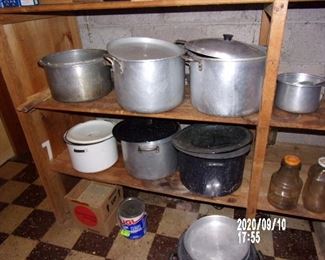 CANNING SUPPLIES -CANNERS AND LARGE COOKING POTS