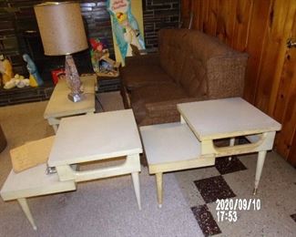 RETRO COFFEE TABLE AND 2 SIDE TABLES