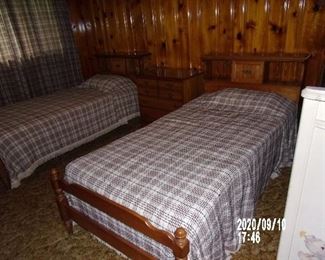 PAIR OF BOOCASE HEADBOARD  TWIN BEDS