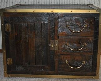 Habersham wooden trunk with brass accents 20” x 28” and 21” high