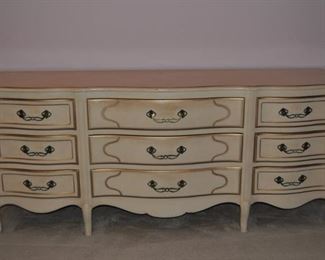 Drexel French Accent triple dresser 76” x 21” and 31.5” high