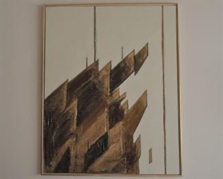 Signed ARI modern abstract art framed