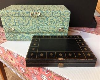Velvety Green Jewelry Box and One Other