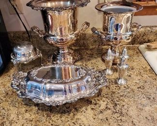 assorted sterling and silverplate collection pieces