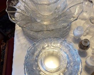 assorted vintage crystal glassware