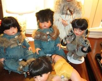 American Indian bisque dolls