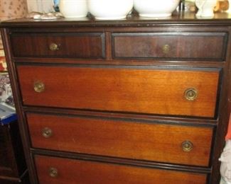 chest of drawers & ironstone pitchers 