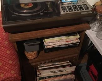 record player and 8track 