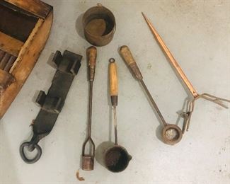Vintage wagon brake and tools
