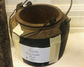 Vintage glue melting pot