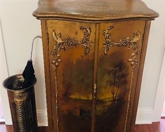 Antique Hand painted Gold sheet music stand circa 1920