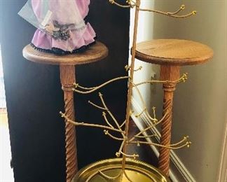 Plant stands, metal tree and doll pictured and describes in later pictures.