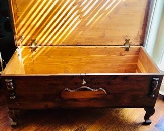 Inside vintage cedar chest