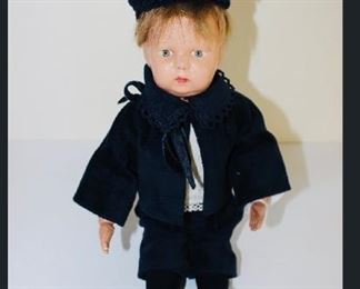14” Schoenhut all wood boy doll.  Pat January 17, 1911- original wig.  