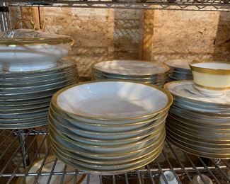 Gold Rimmed China.  All in excellent condition.  No chips.  Set $150.