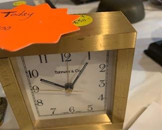 Vintage Tiffany brass table clock $225