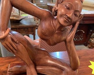 Indonesian sculpture carved of one piece of wood.  $95