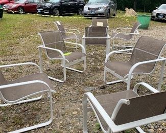 Amazing Vintage Brown Jordan "Quantum" chairs all have been re-enameled by the company and in Excellent shape.  Retail $855 Each.  Set  of 8 $1650 obo