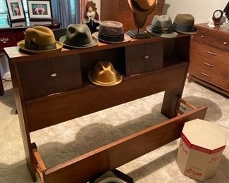 Mid Century Bed and Men Hats