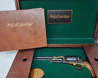 686	

Colt Heritage Commemorative .44Cal Revolver with Wooden Case and Serial Matched Book
Includes wooden case and serial number matched Colt Heritage Book

Serial Number: 1827
Barrel Length: 9"

No FFL Required
Sold for $1,000