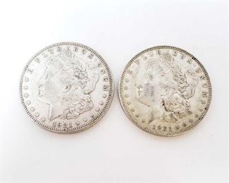 2550	

2 1921-D Morgan Silver Dollars
Denver Mint