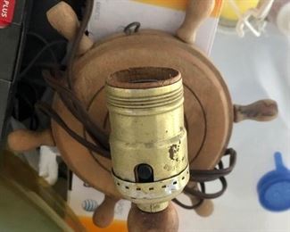 Vintage Ship Wheel wall light 