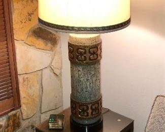 Mid Century Ceramic lamp and original shade 