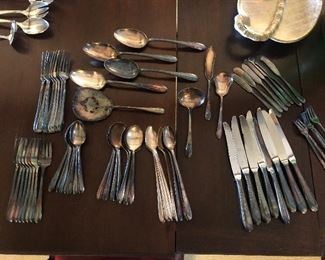 Set of Gorham plated silver flatware