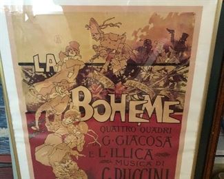 La Boheme framed poster
