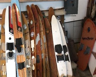 These skis were owned and used by performers in the old Cypress Gardens water shows.  