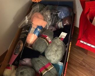 Two boxes full of yarn