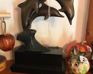 Dolphin statue.