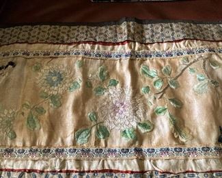 Delicately stitched silk runner