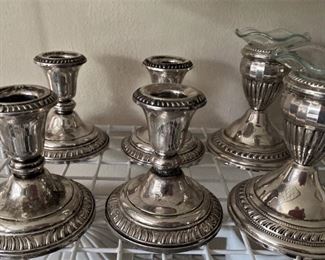 Sterling silver candle holders