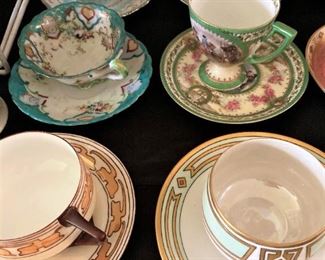 Some of the many fine vintage cups and saucers