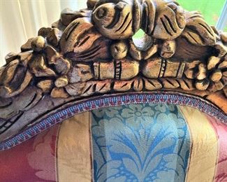 Beautiful carving and custom upholstery