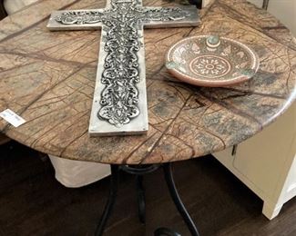 Another accent table; large cross