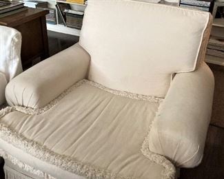 White upholstered chair