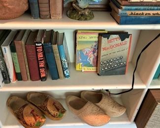 More books; wooden shoes from The Netherlands