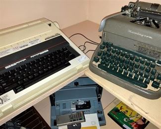 Several vintage typewriters are available.