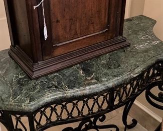Marble top and iron base table