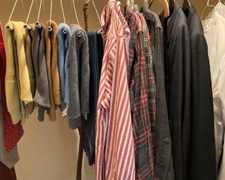Men's sweaters, shirts, and jackets