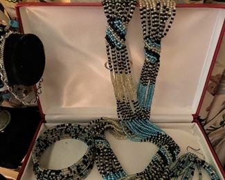 Bracelet, necklace, and pierced earrings set